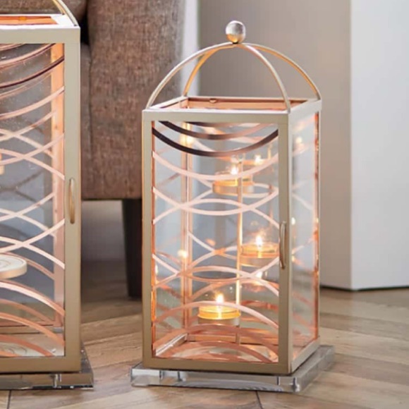 LIKE NEW Partylite “Curved Lines” Lantern - Small - Picture 4 of 8